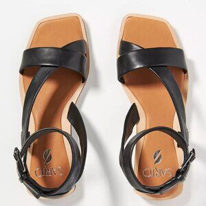 SARTO by Franco Sarto - Emma Leather Ankle Strap Sandals in Black